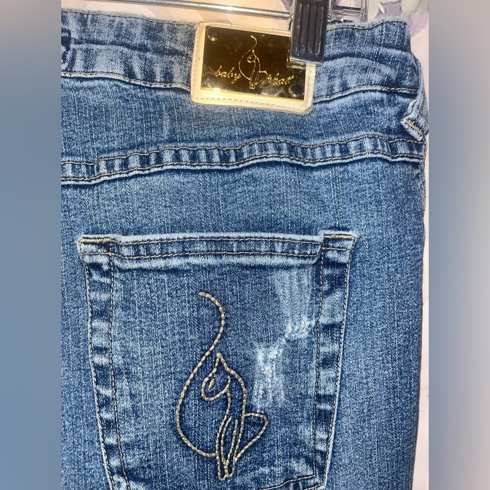 Baby Phat Women’s Vintage Y2K Bootcut Denim Jeans Blue Size 16 Waist 32” - Picture 6 of 6